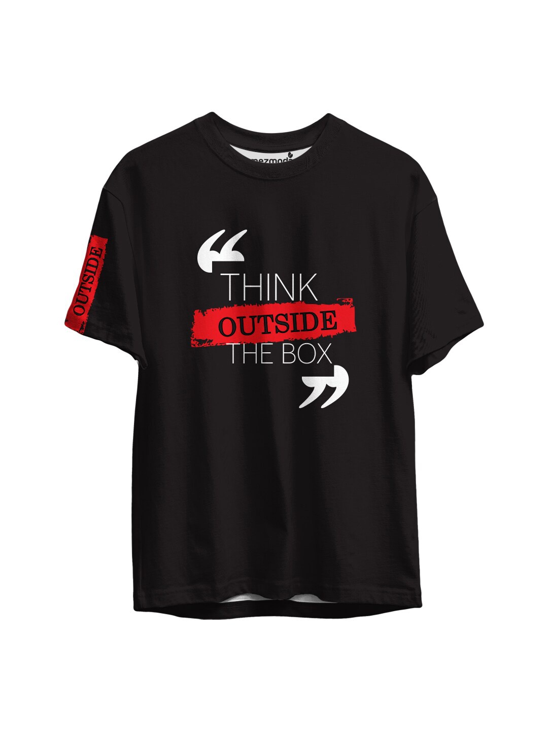 

mezmoda Boys Black & Red Typography Printed T-shirt