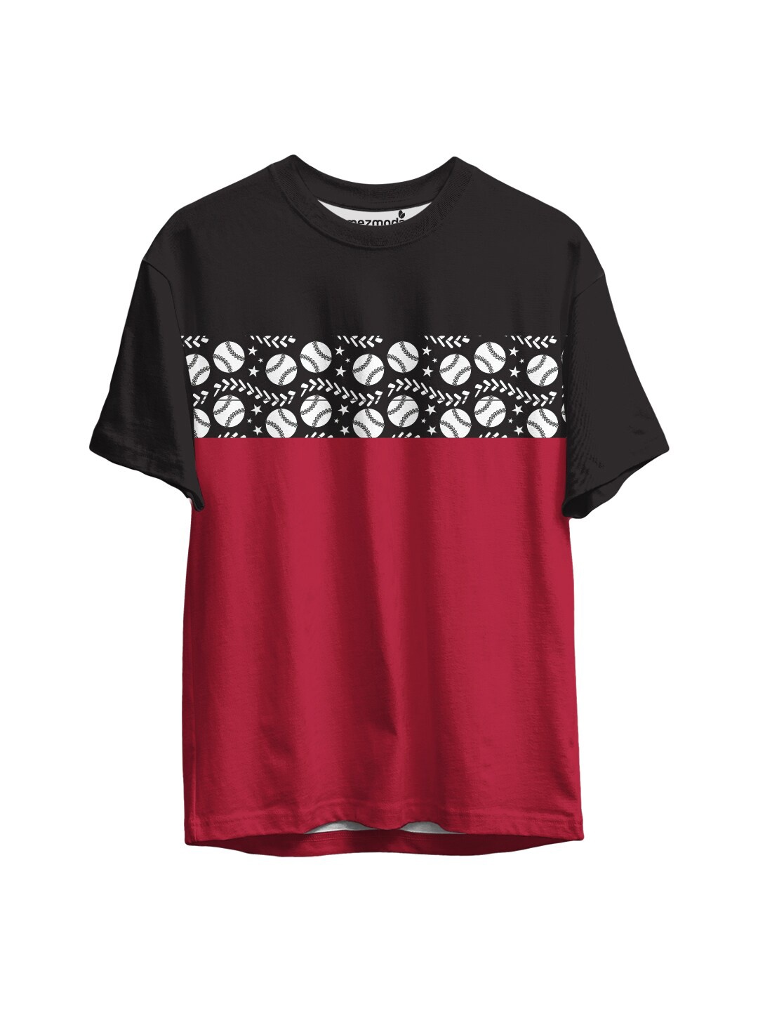 

mezmoda Boys Red & Black Colourblocked T-shirt