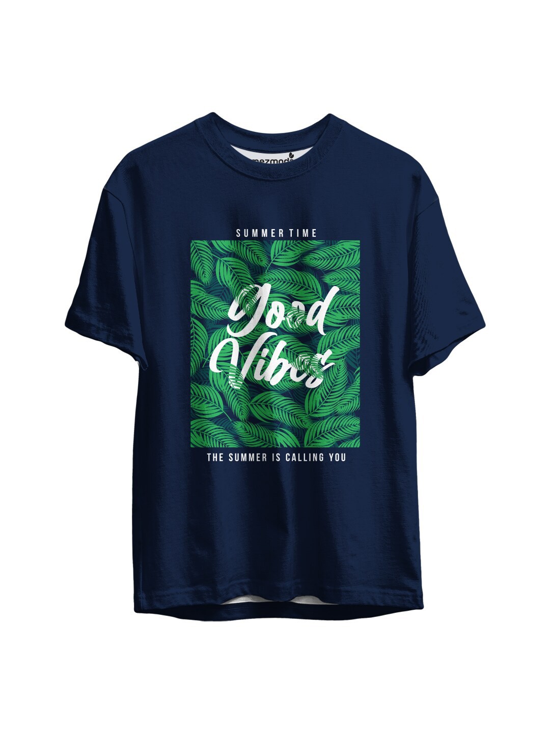 

mezmoda Boys Navy Blue Printed T-shirt