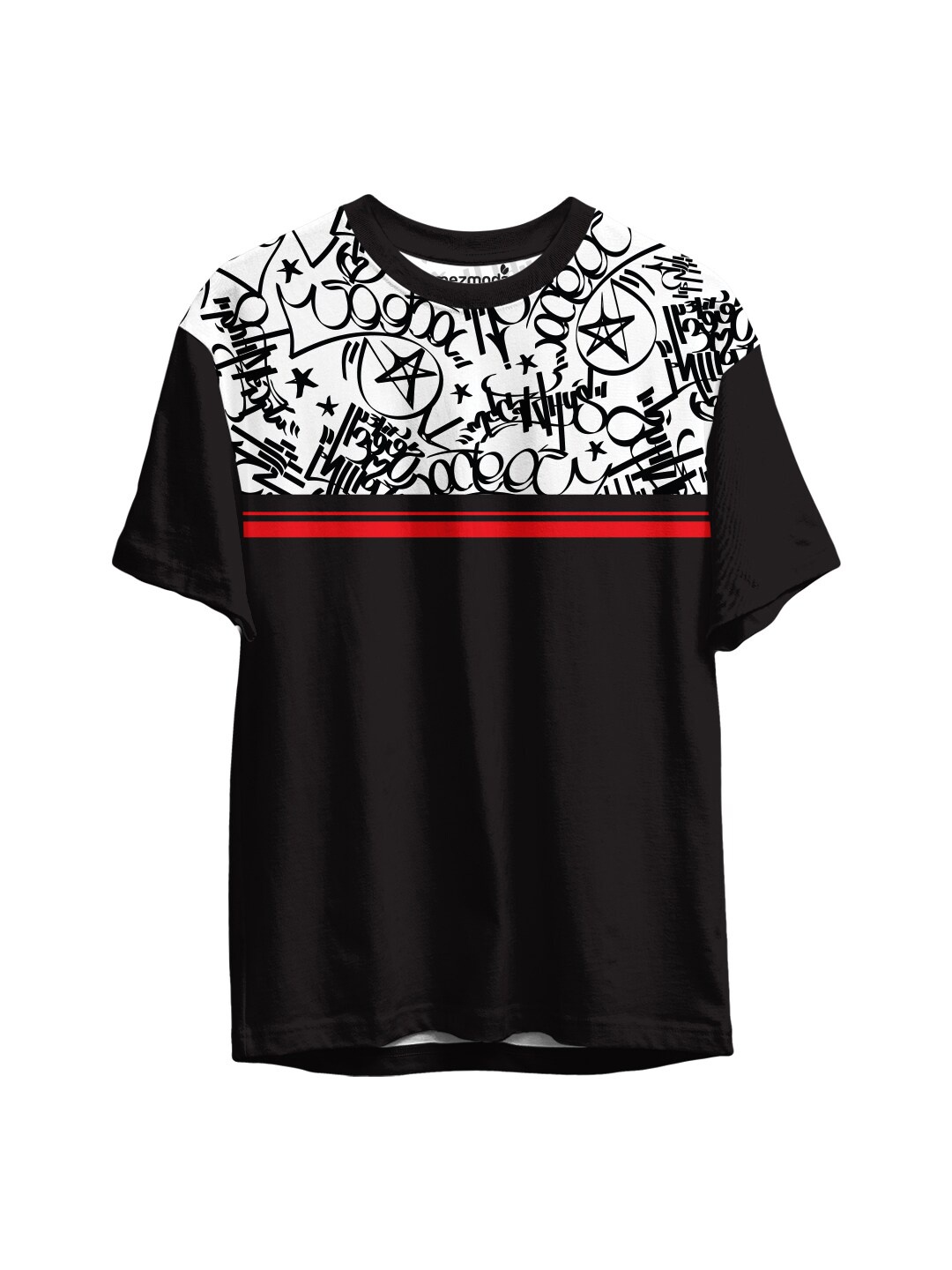 

mezmoda Boys Black & White Colourblocked T-shirt