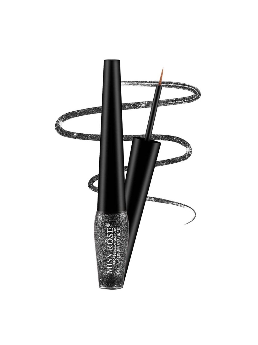 

MISS ROSE Professional Glitter Liquid Eye Liner 7402-042 06, Black