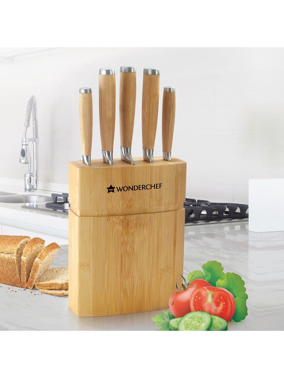 

Wonderchef Brown Razor Knife Block Set