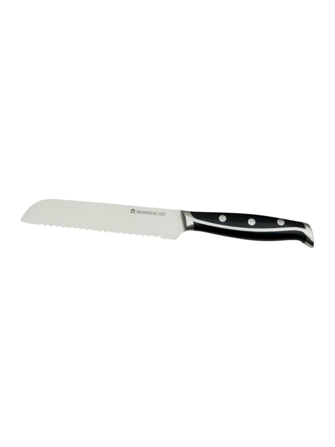 

Wonderchef Silver & Black Solid Stainless Steel Bread Knife