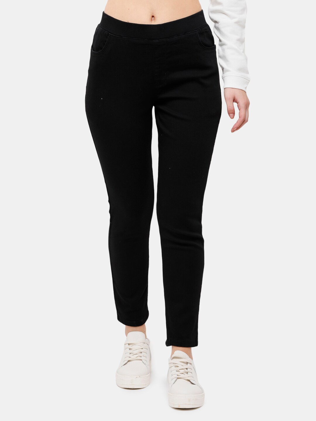 

De Moza Women Black Solid Skinny-Fit Jeggings