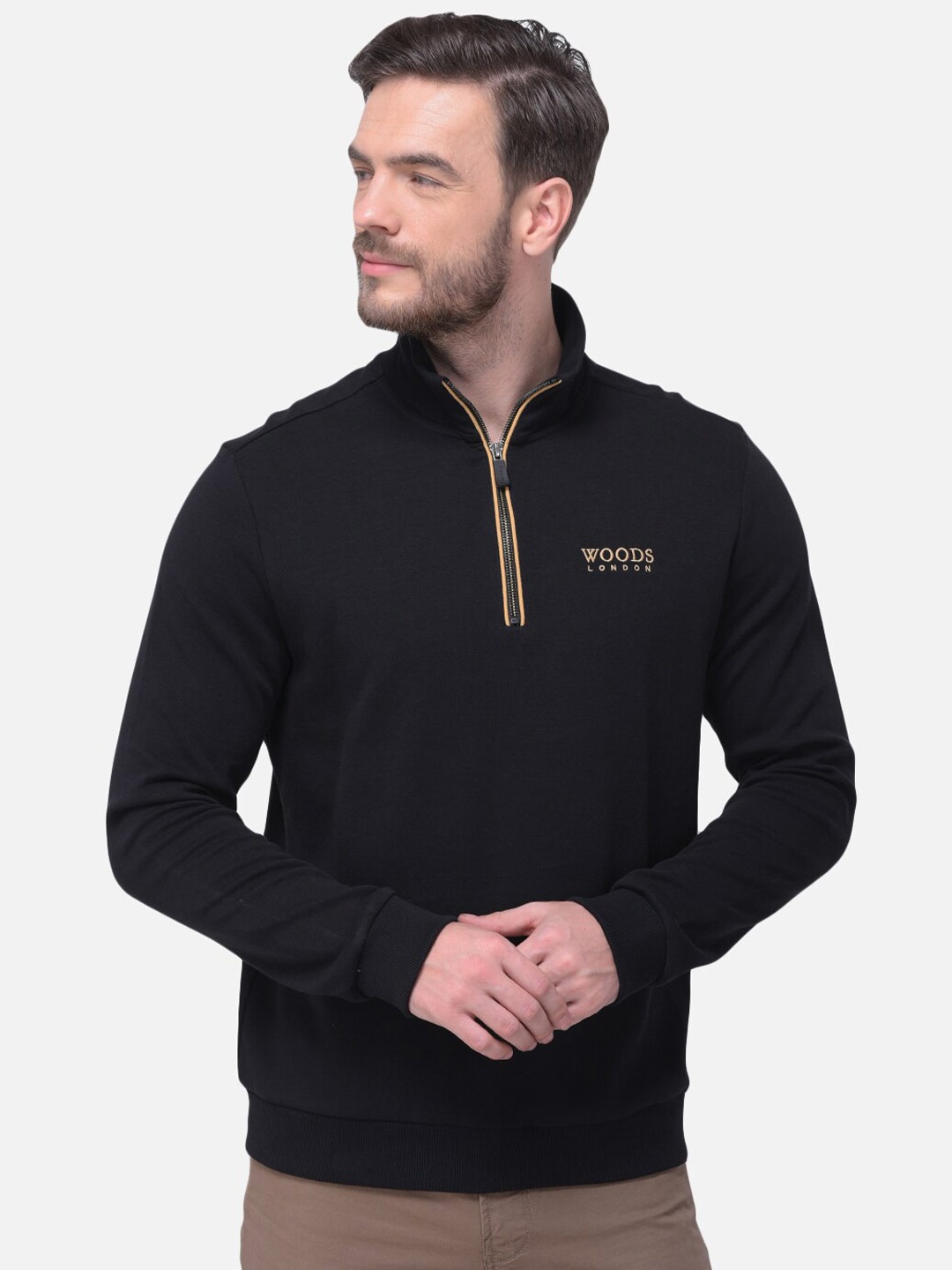 

Woods Men Black Sweatshirt