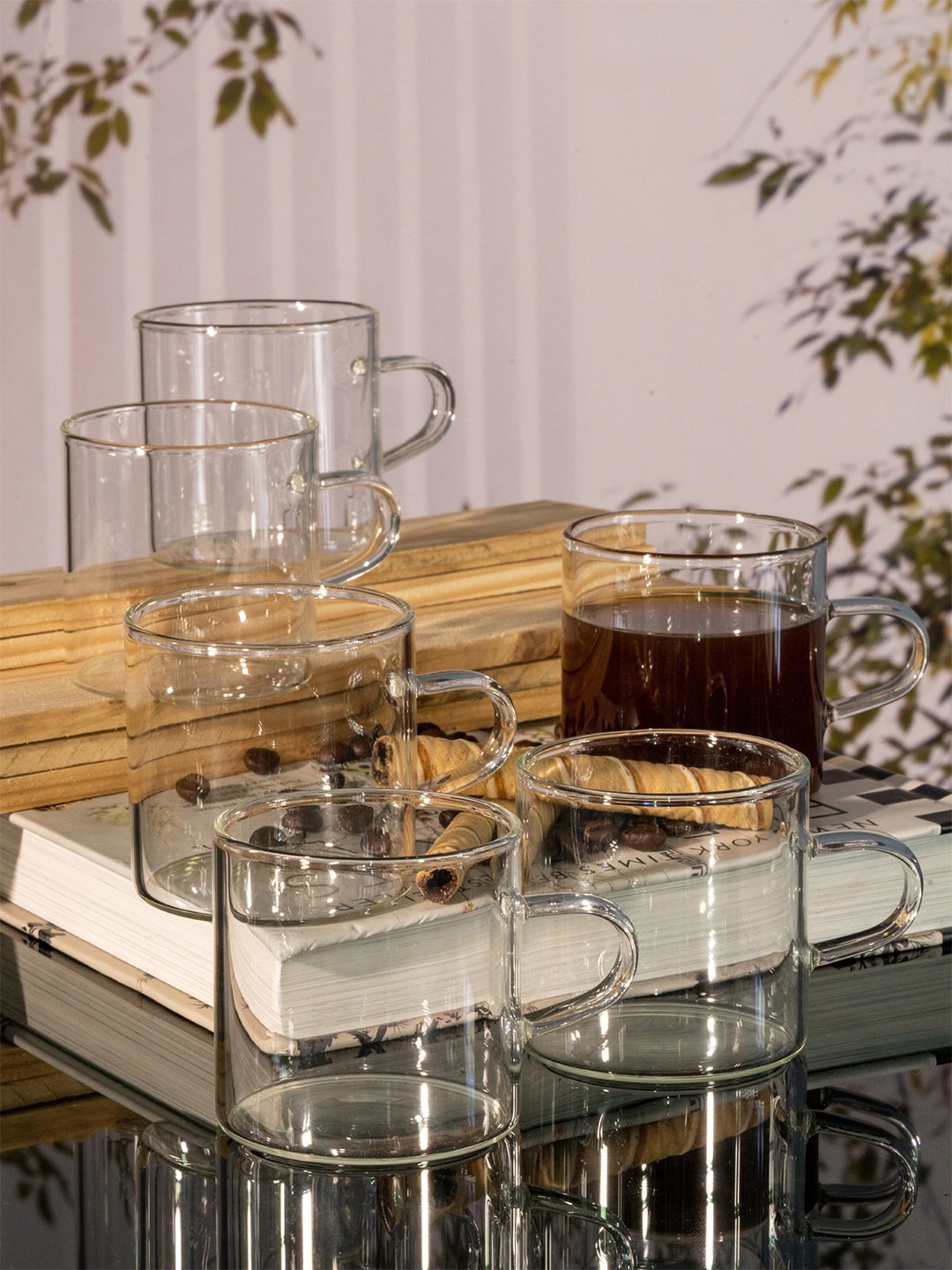 

GOODHOMES Transparent Handcrafted Solid Glass Transparent Mugs