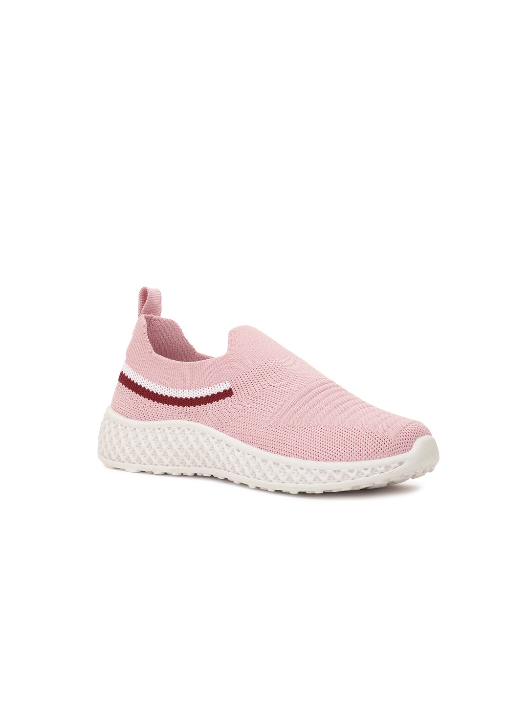 

Bubblegummers Girls Pink Woven Design Slip-On Sneakers