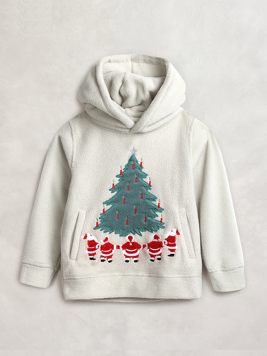 

Cherry Crumble Unisex Kids Green Embroidered Hooded Sweatshirt