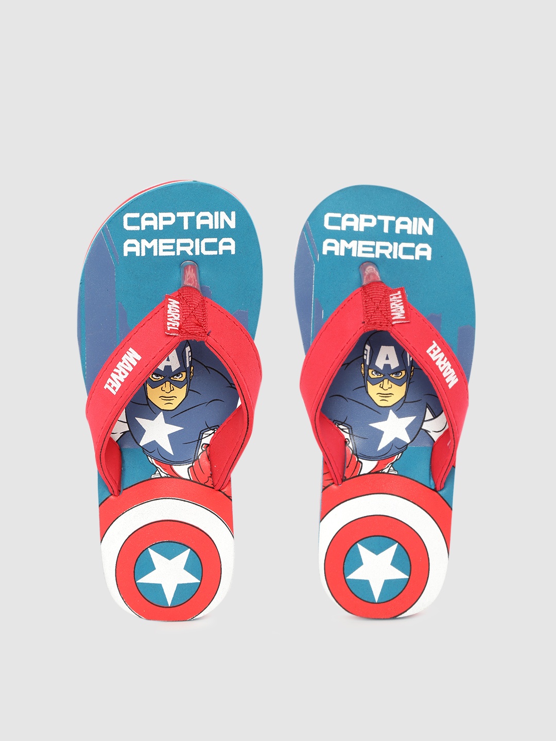 

toothless Boys Red & Blue Marvel Avengers Captain America Print Thong Flip-Flops