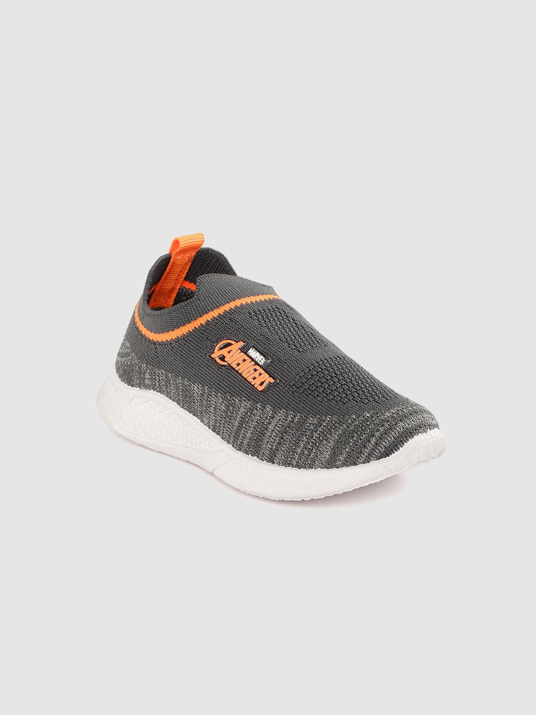 

toothless Boys Grey & Orange Avengers Woven Design Slip-On Sneakers