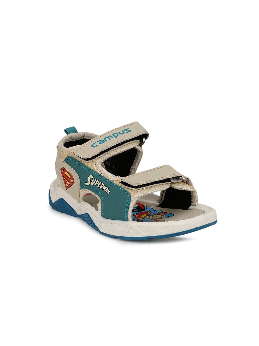 

Campus Unisex Kids Cream-Coloured & Teal Comfort Sandals