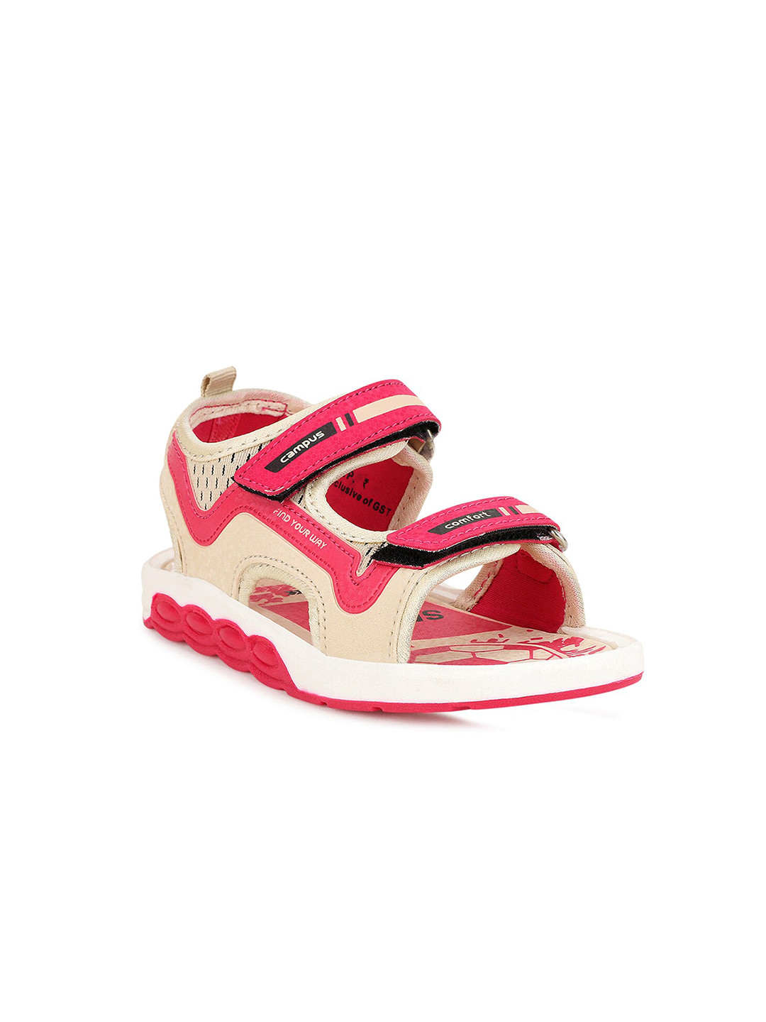 

Campus Unisex Kids Cream-Coloured & Magenta Comfort Sandals