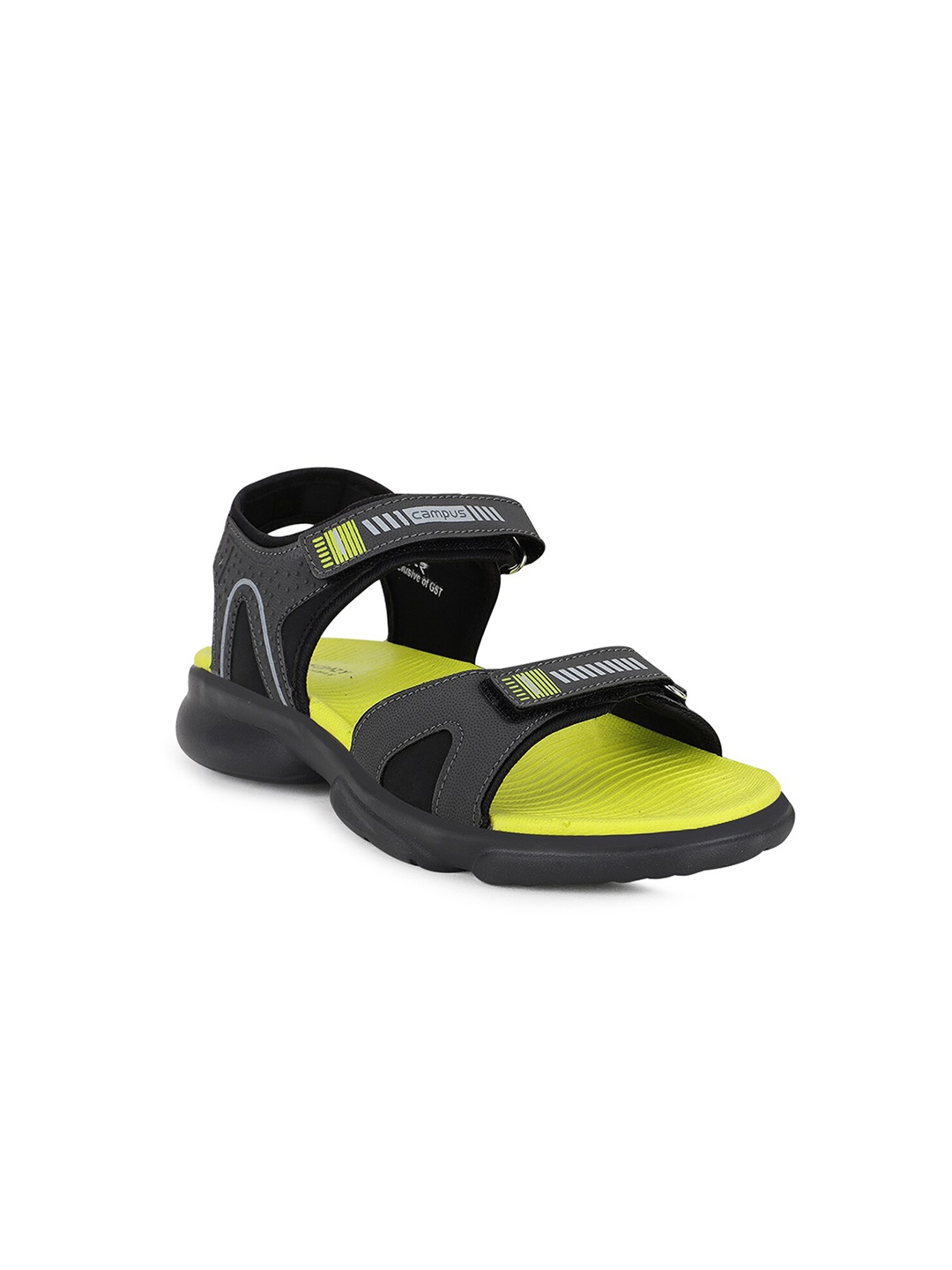 

Campus Kids Grey & Lime Green Printed Sports Sandals