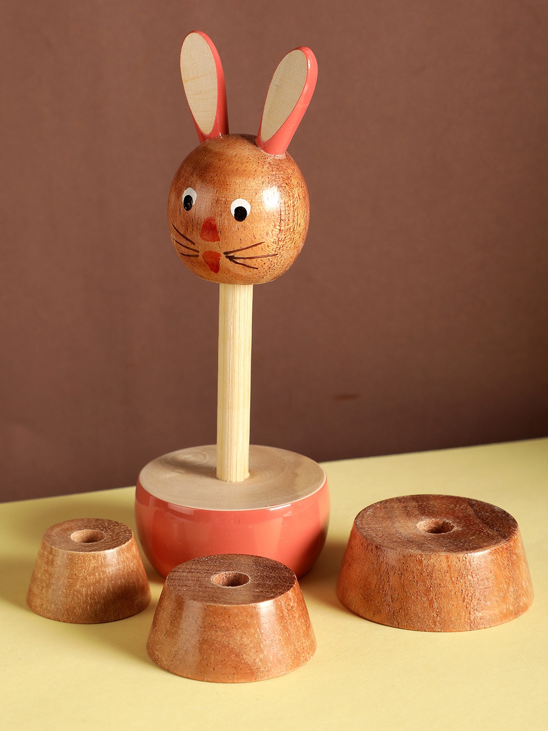 

NURTURE INDIA Brown Wooden Rabbit Counting Set