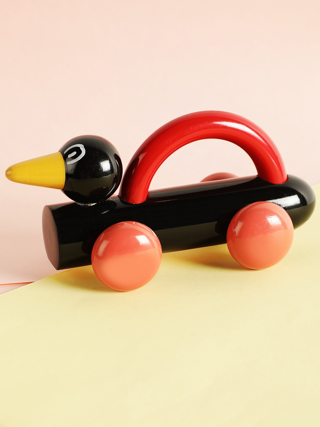 

NURTURE INDIA Black & Brown Wooden Duck Pulling Toy