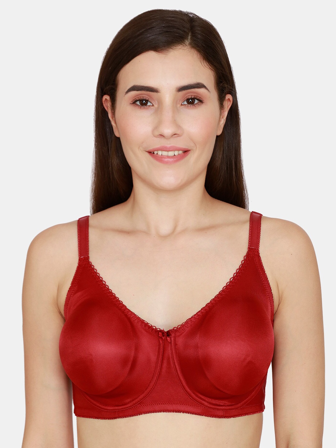 

Zivame Women Red Solid Non Padded Underwired Everyday Bra