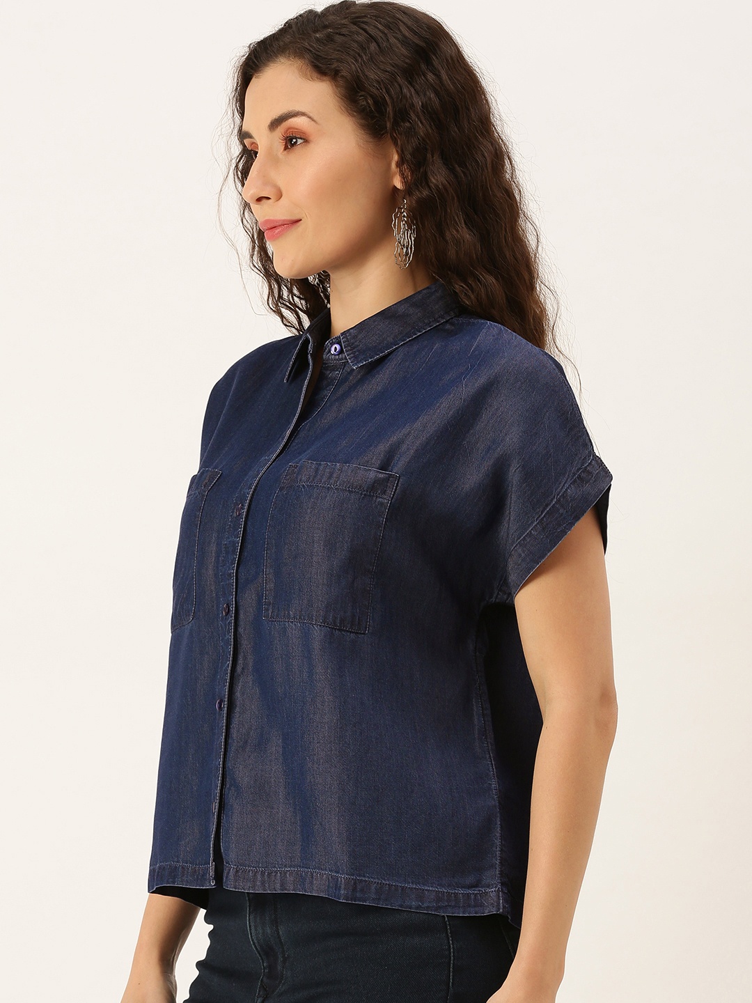 

Flying Machine Women Blue Solid Top