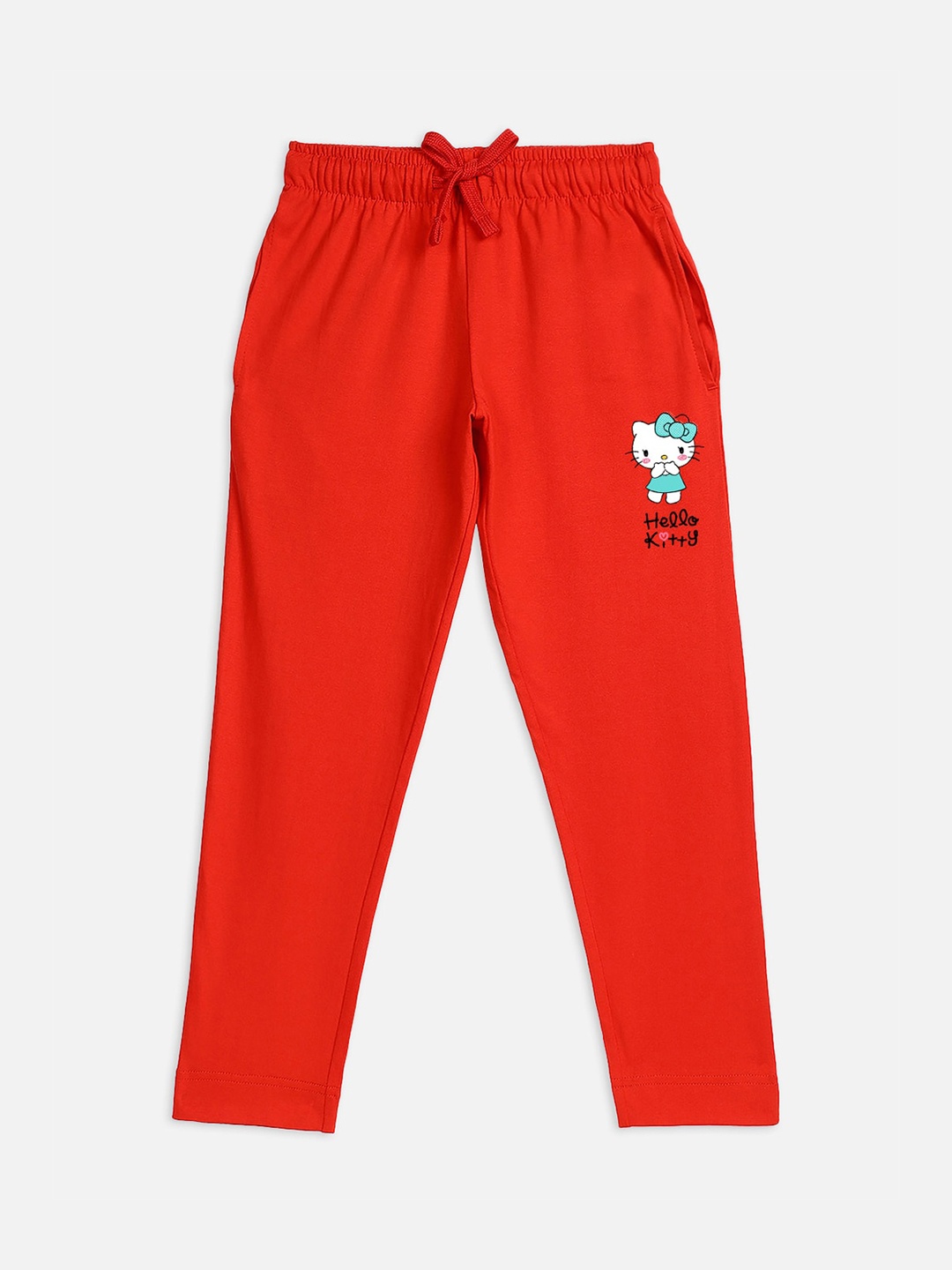 Kids Ville Hello Kitty Girls Red Printed Red Lounge Pants