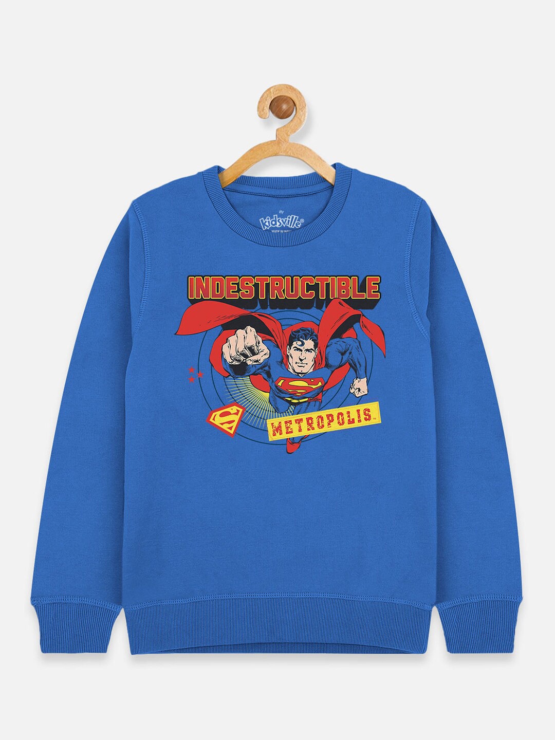 

Kids Ville Boys Blue Superman Printed Sweatshirt