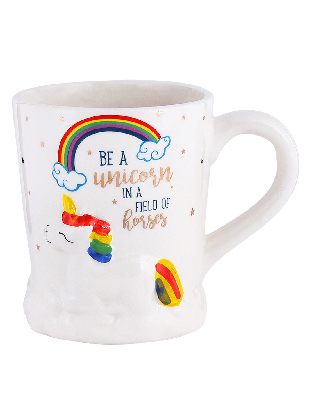 

BonZeaL White & Yellow Text or Slogans Printed Ceramic Glossy Mugs