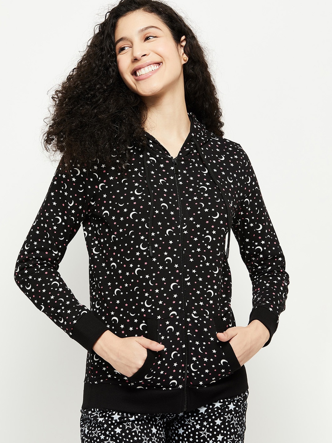 

max Women Black Printed Tailored Jacket