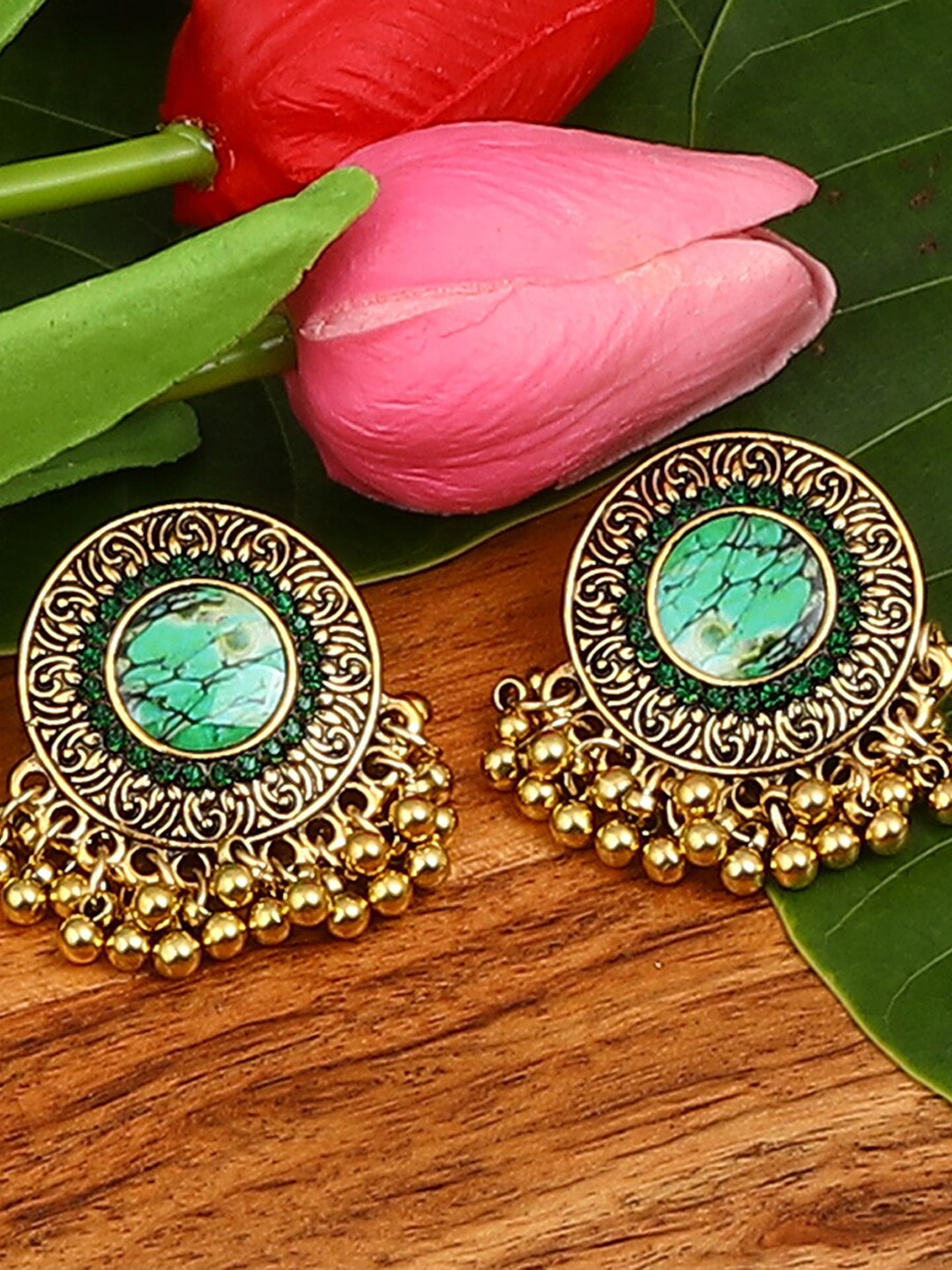 

Jewelz Gold-Toned Contemporary Stud Earrings