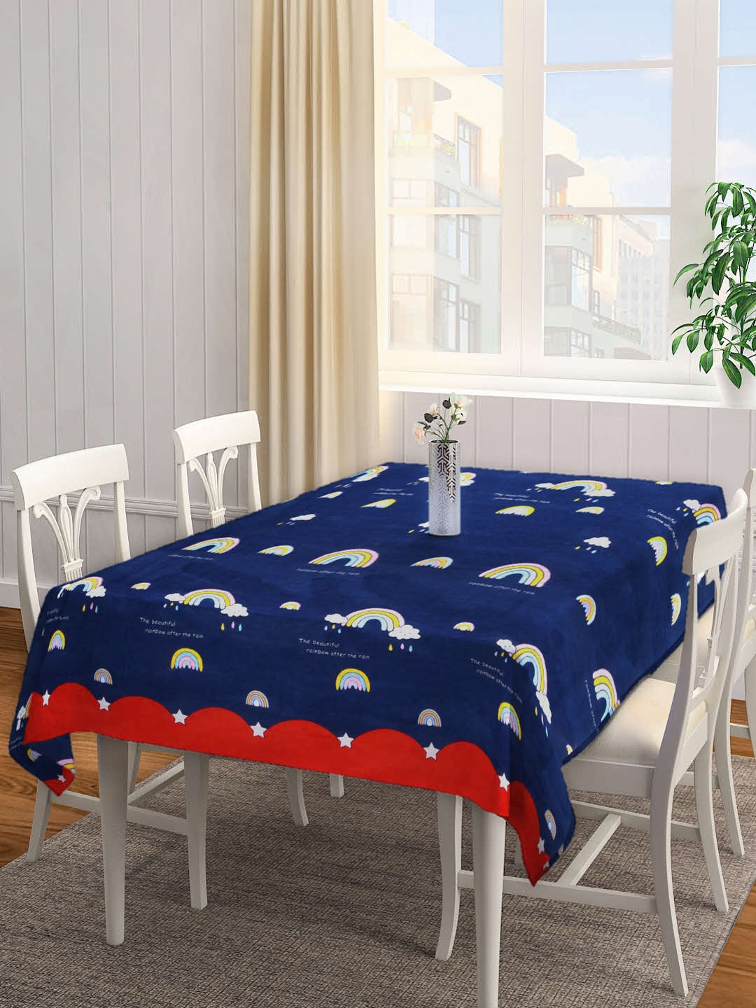 

Arrabi Blue Printed 6 Seater Table Cover
