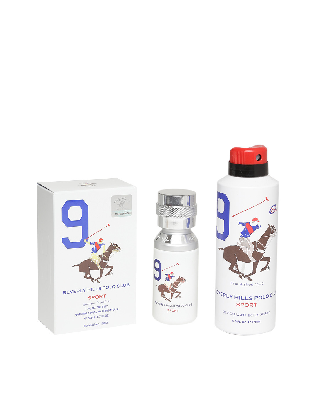 

Beverly Hills Polo Club Sport No 9 Men Perfume & Deodorant Set, White
