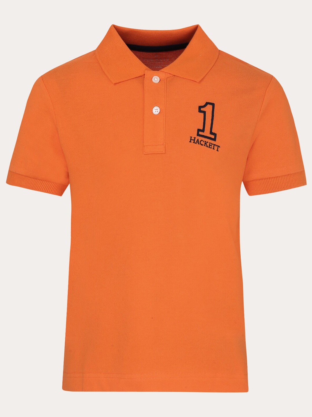 

HACKETT LONDON Boys Orange Cotton Polo Collar T-shirt