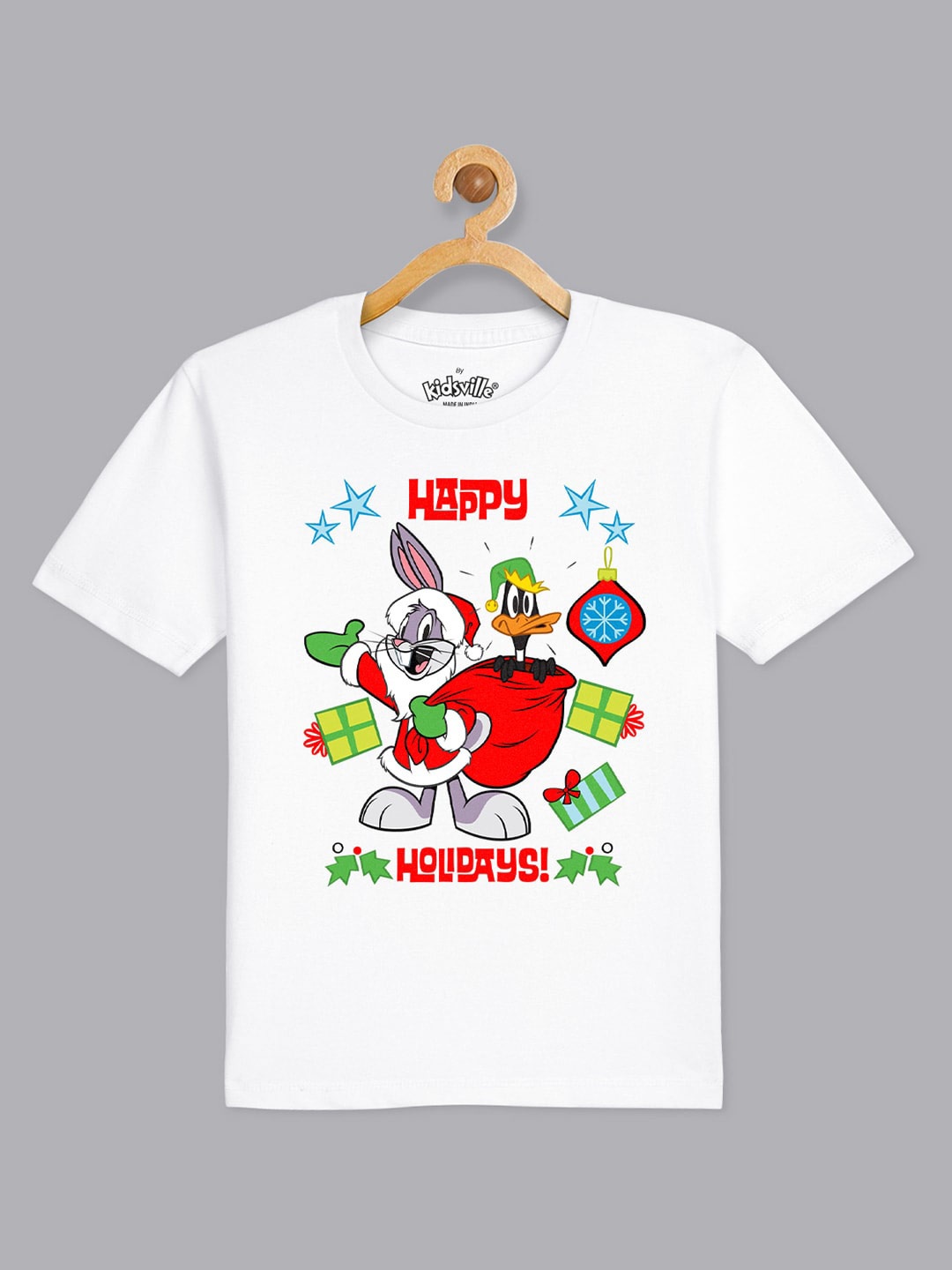

Kids Ville Boys White Looney Tunes Printed Cotton T-shirt