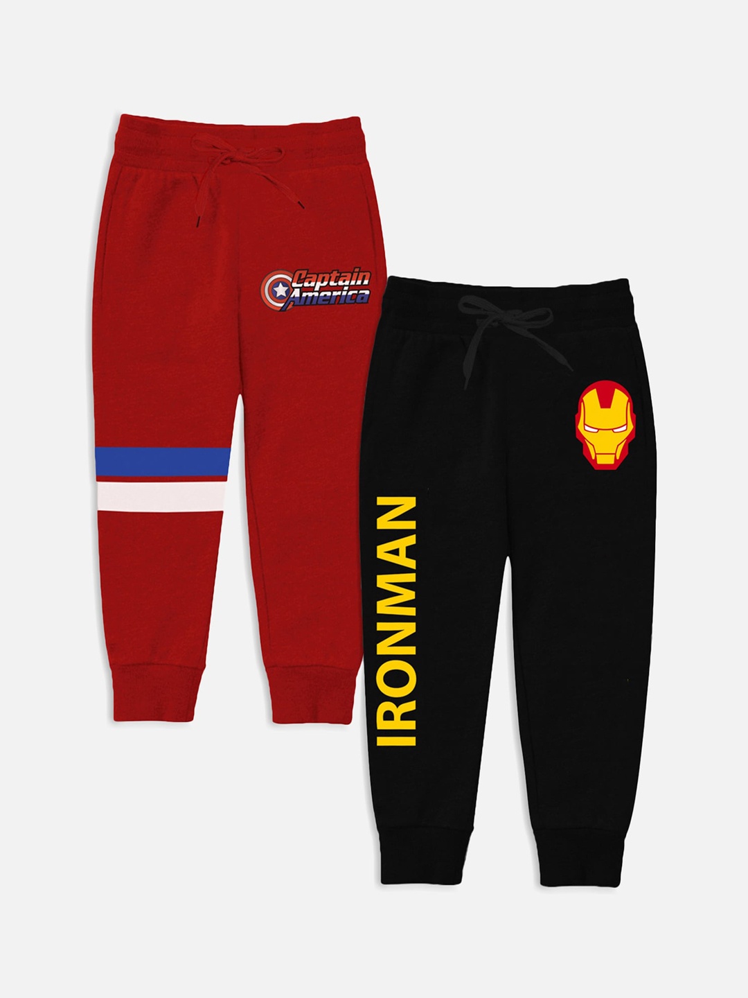 

Marvel by Miss and Chief Boys Pack Of 2 Black & Red Captain America & Ironman Joggers