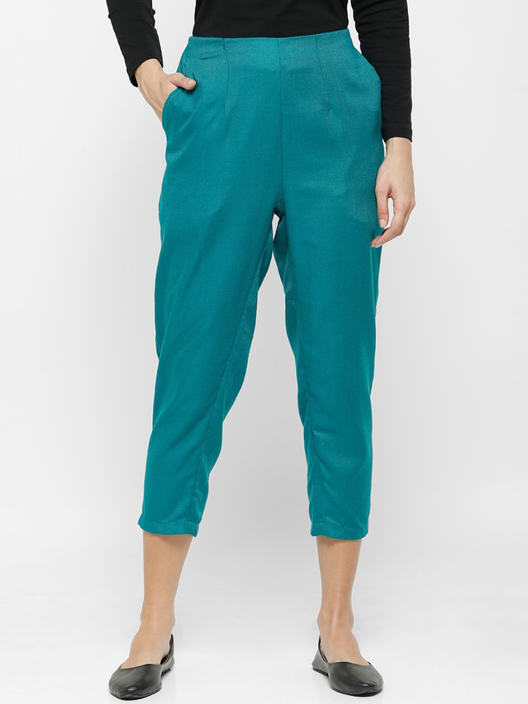 

De Moza Women Blue Pleated Trousers