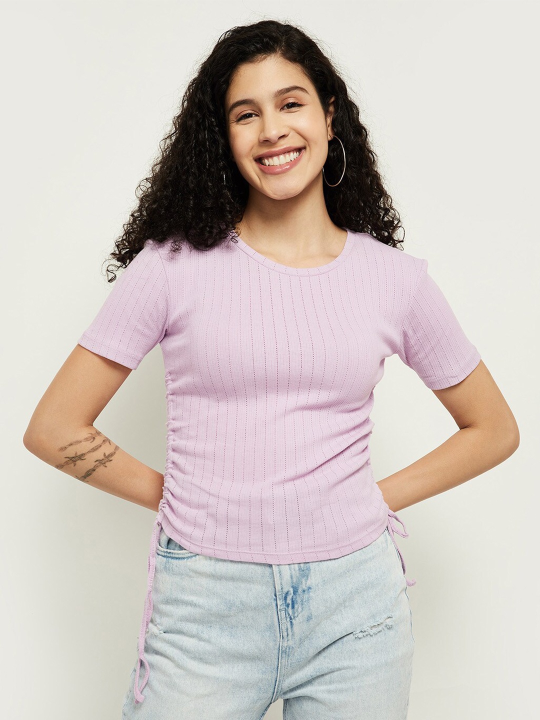 

max Women Purple Solid Top