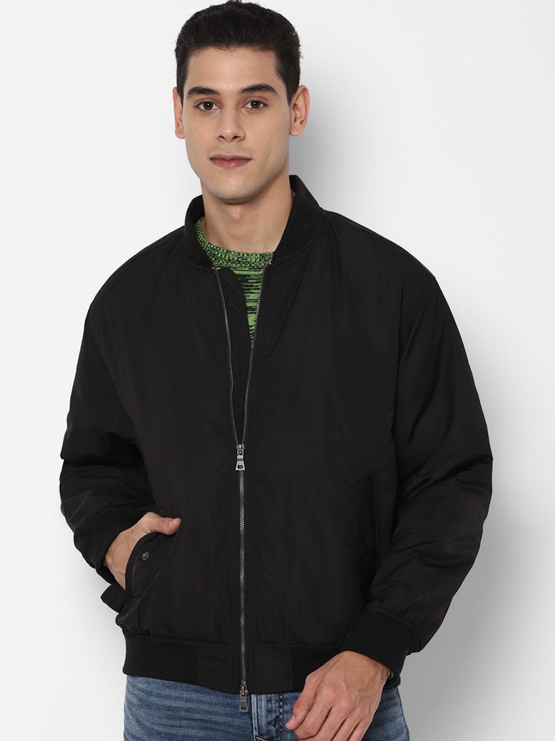 

FOREVER 21 Men Black Open Front Jacket