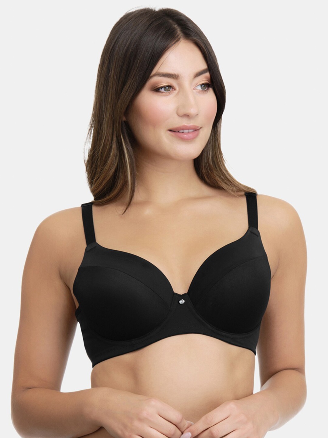

Amante Solid Padded Wired Smooth Definition T-Shirt Bra - BRA75701, Black