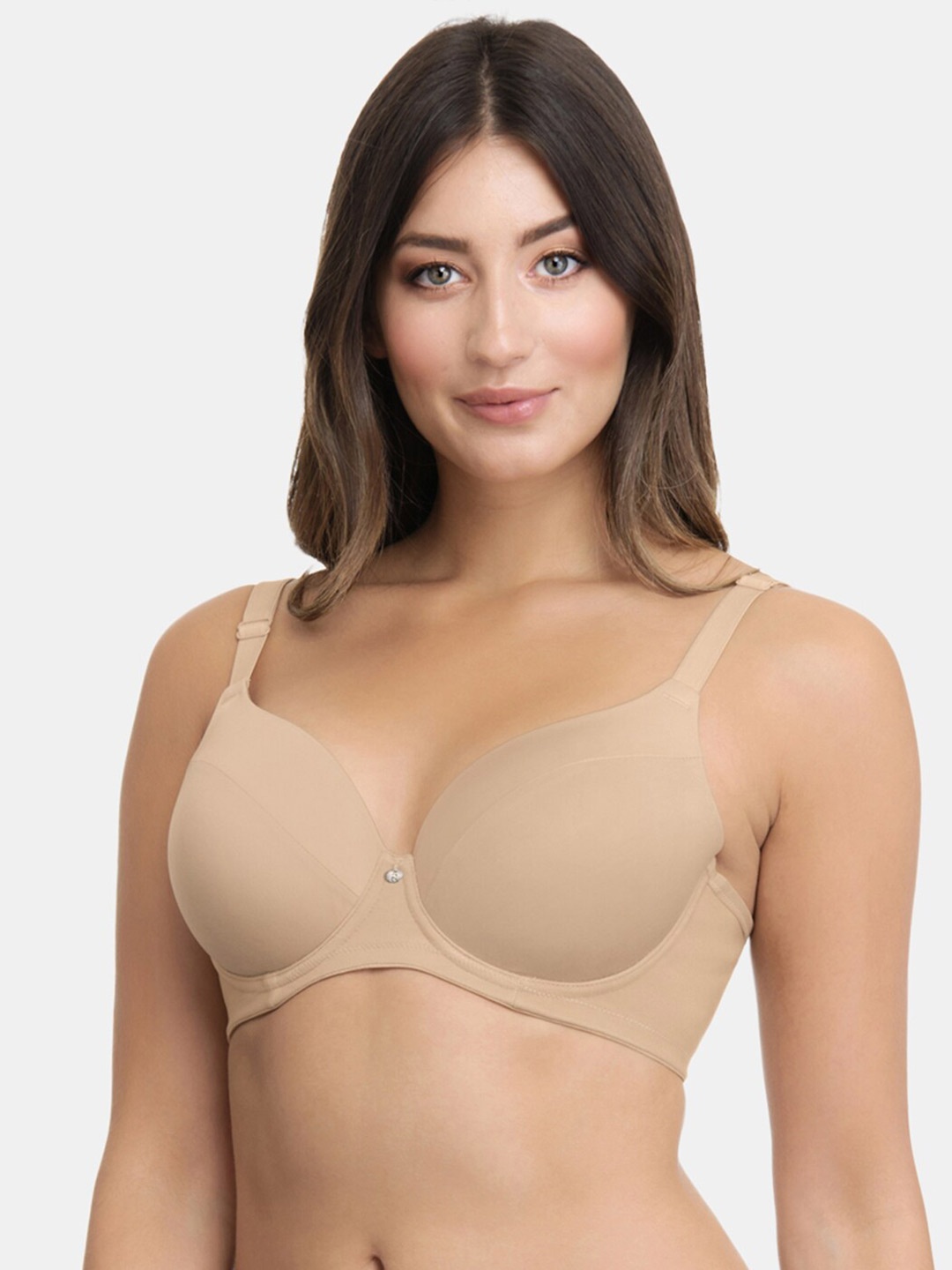 

Amante Solid Padded Wired Smooth Definition T-Shirt Bra - BRA75701, Beige