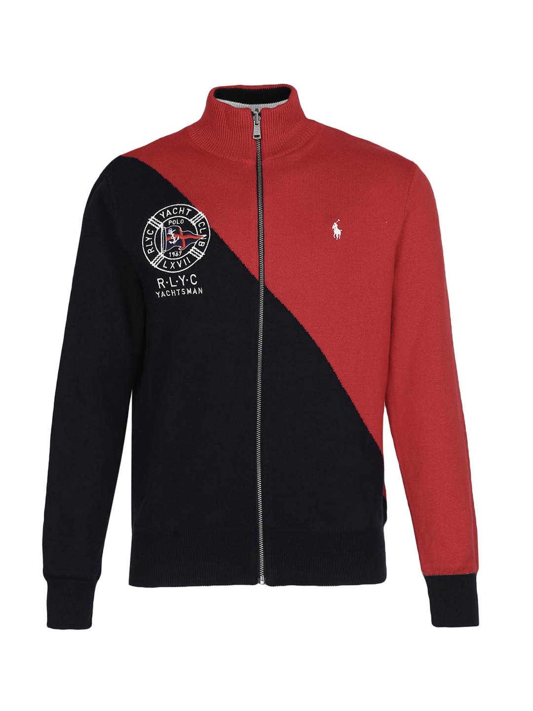 

Polo Ralph Lauren Boys Navy Blue & Maroon Colourblocked Sweatshirt