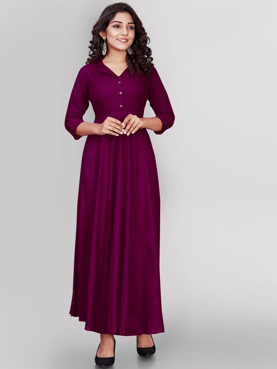 

Globon Impex Women Burgundy Anarkali Kurta