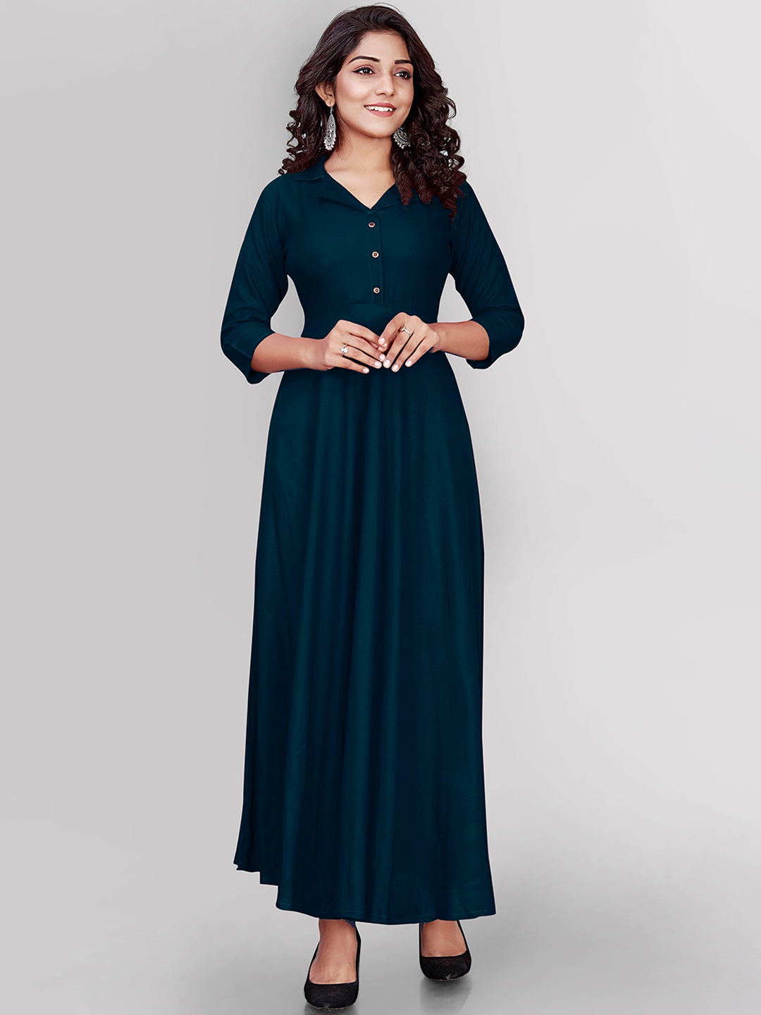 

Globon Impex Women Teal Anarkali Kurta
