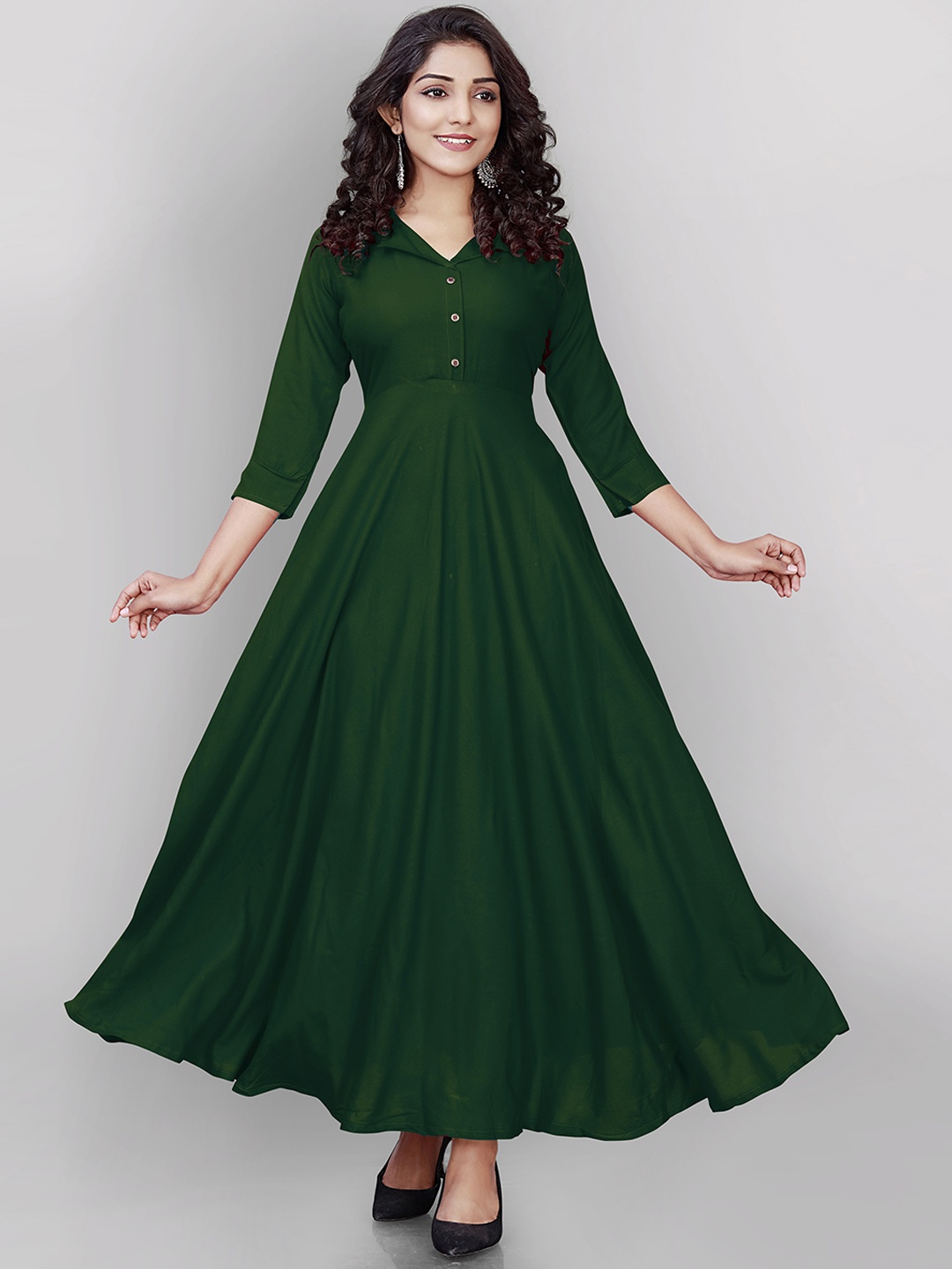 

Globon Impex Women Green Anarkali Kurta