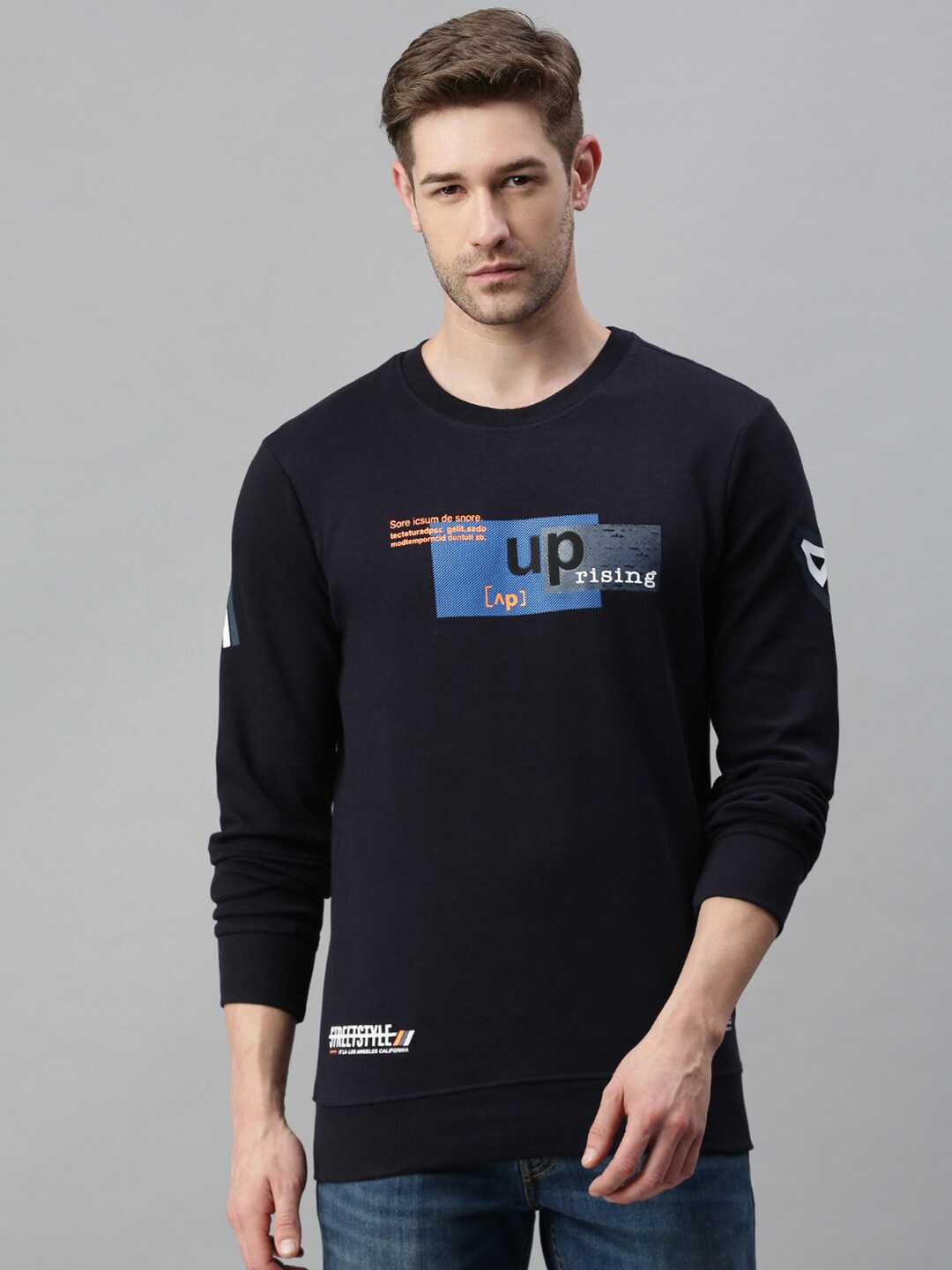 

SHOWOFF Men Navy Blue Printed Sweatshirt