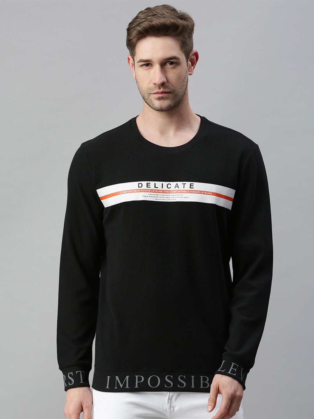 

SHOWOFF Men Black Printed Sweatshirt