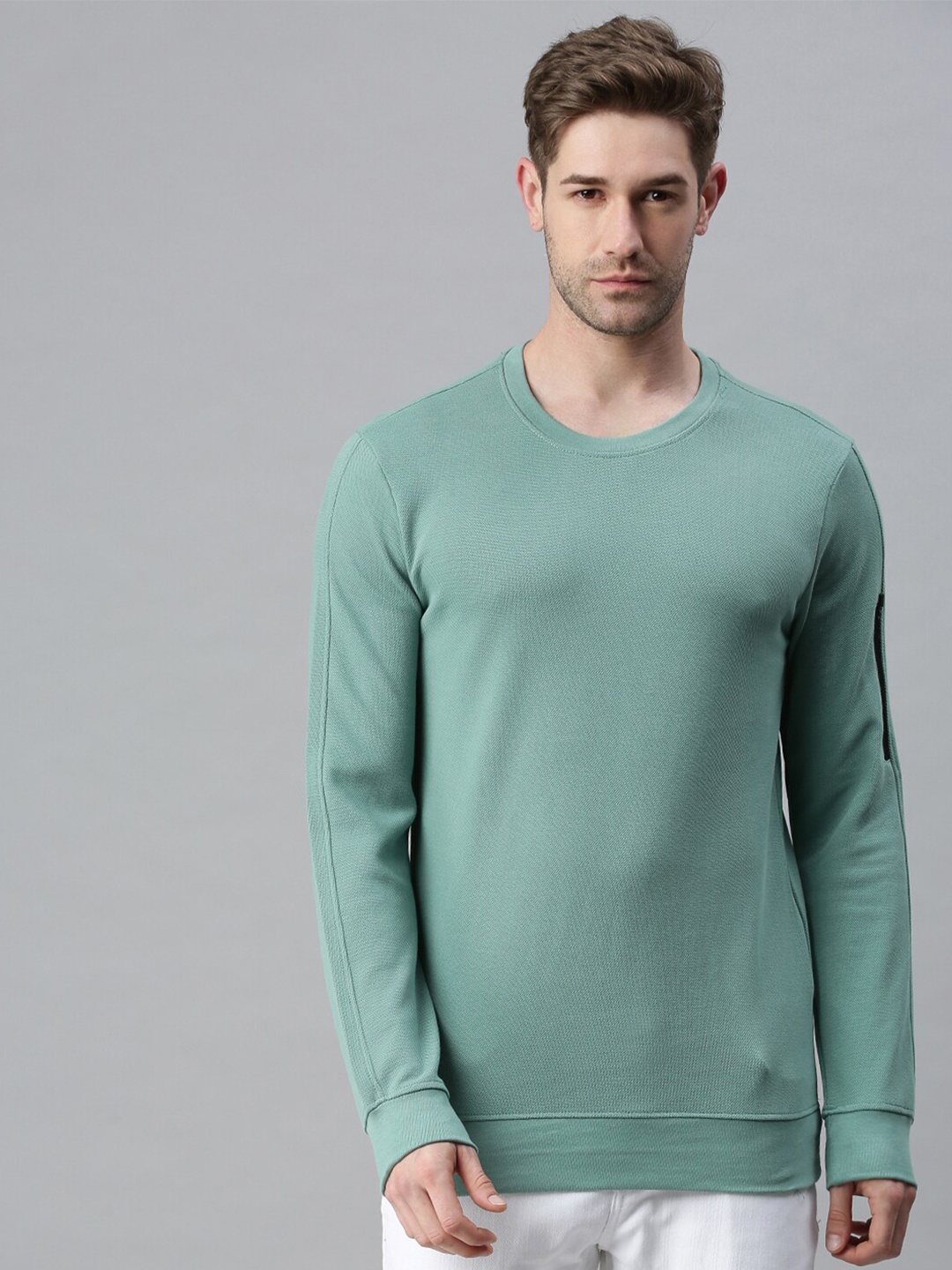 

SHOWOFF Men Green Cotton Sweatshirt