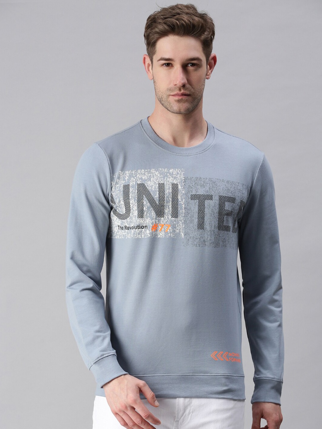

SHOWOFF Men Blue Printed Sweatshirt