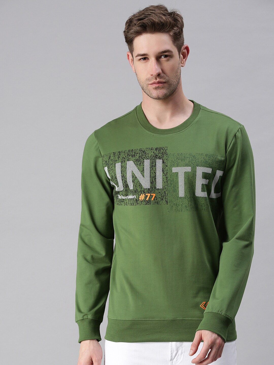 

SHOWOFF Men Green Printed Sweatshirt