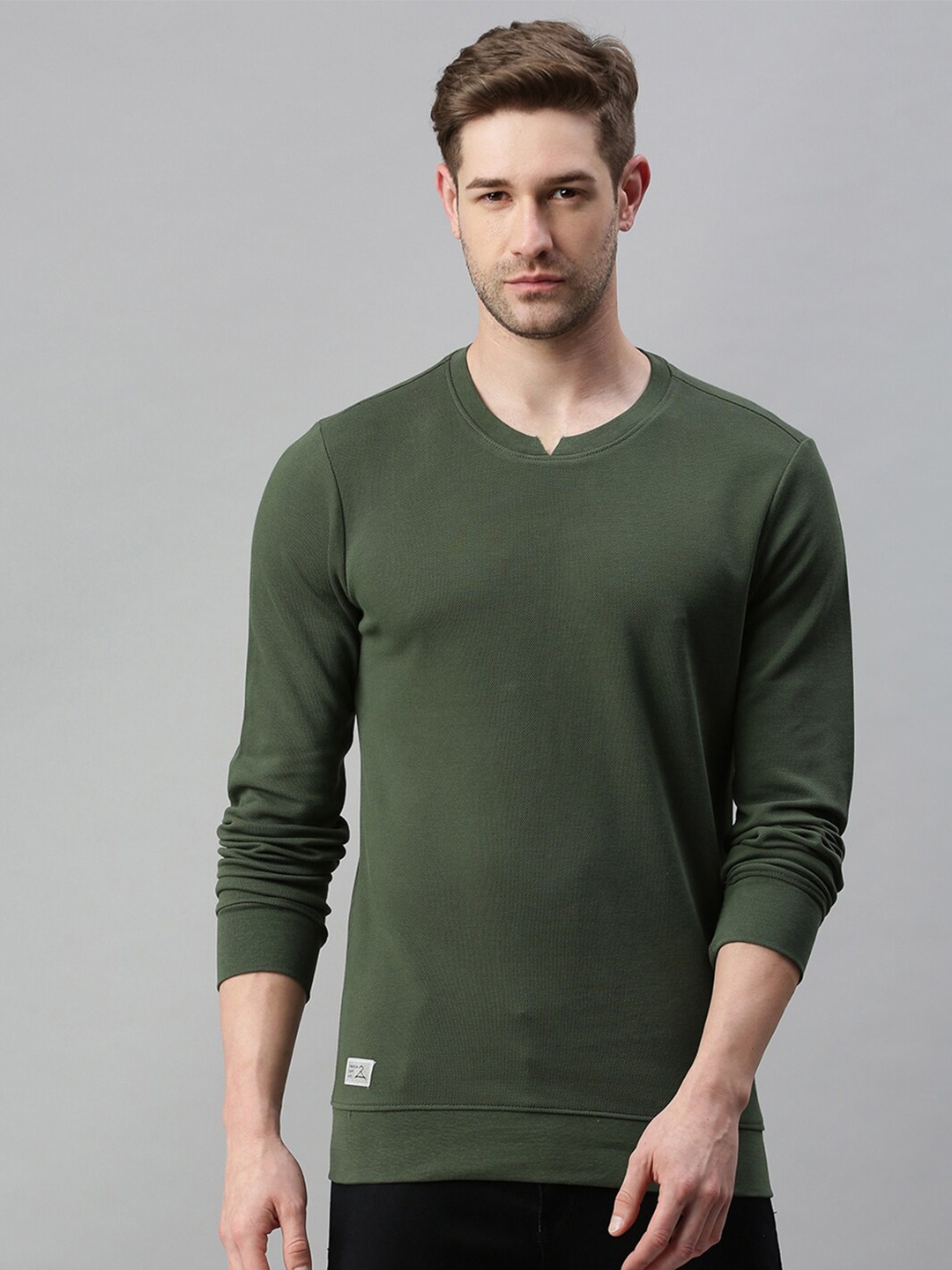 

SHOWOFF Men Green Cotton Sweatshirt
