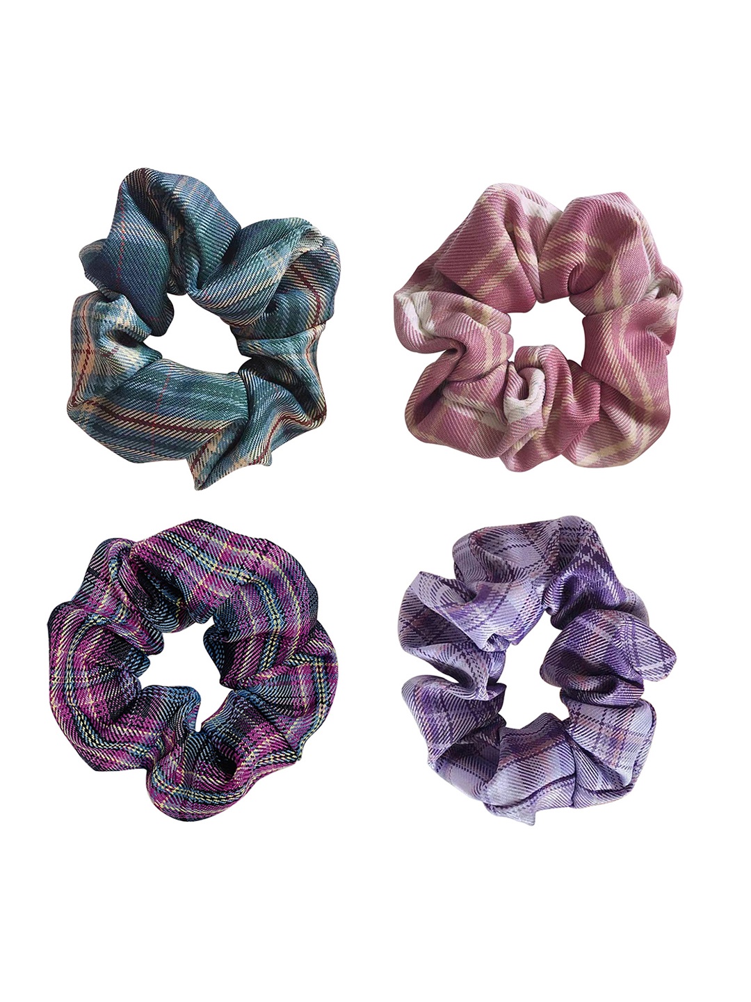 

Yellow Chimes Women Teal & Pink Set of 4 Ponytail Holders