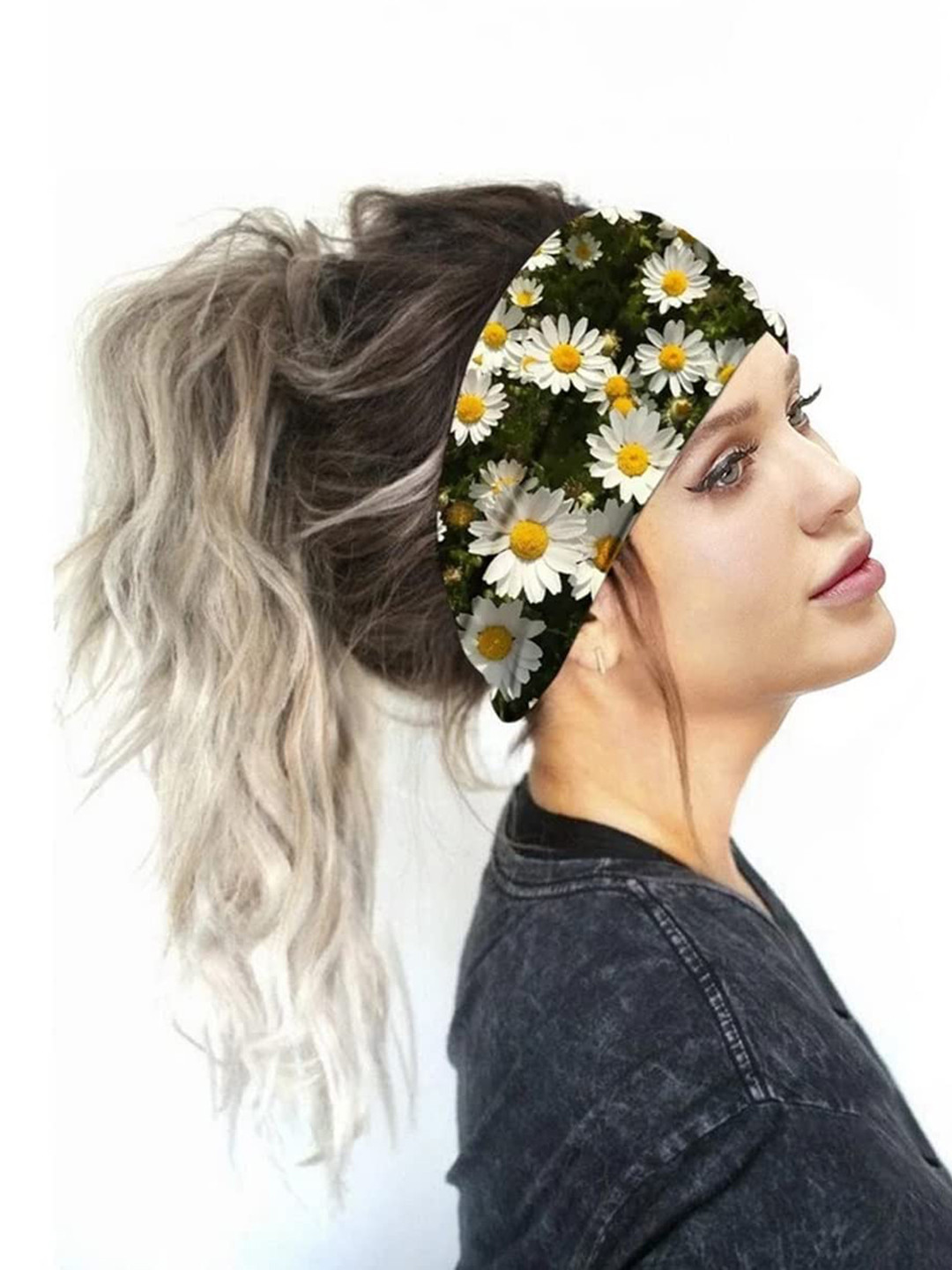 

Yellow Chimes Women Black & White Hairband