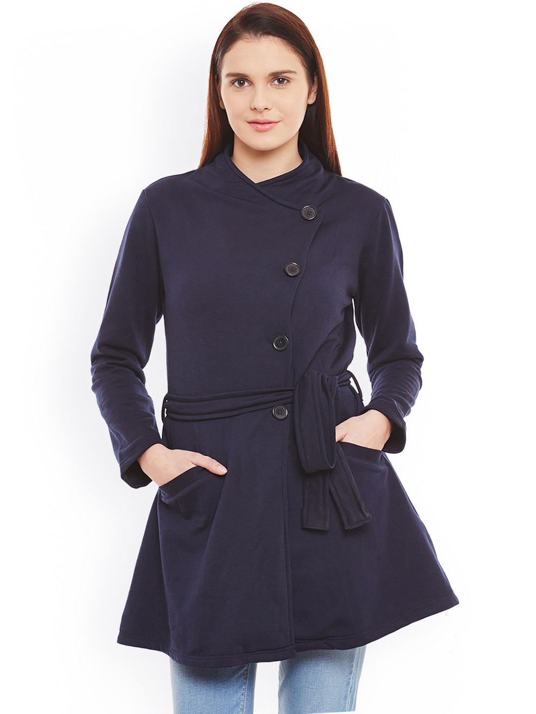 

Belle Fille Navy Standard Fit Overcoat, Navy blue