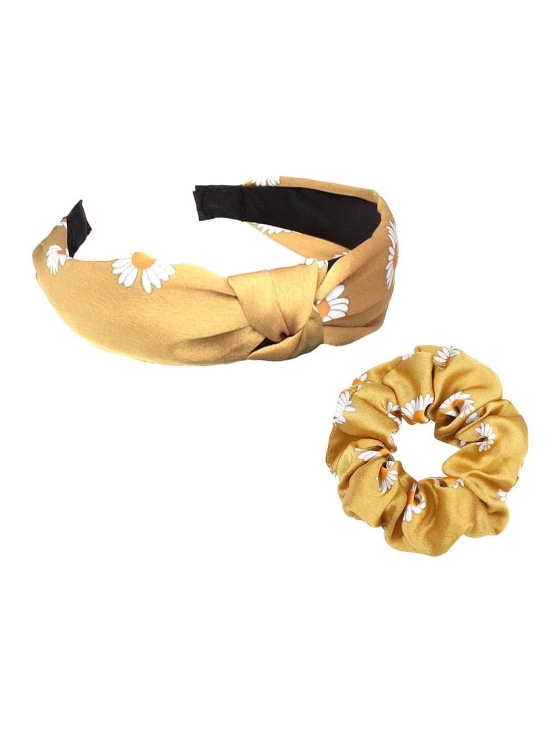 Yellow Chimes Girls Set of 2 Ponytail Holders With Hairband